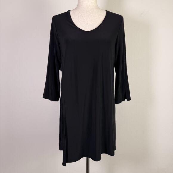 Sympli Tops - Sympli Tunic Top Asymmetrical Women's 10 Black Stretch Quiet‎ Luxury Comfort